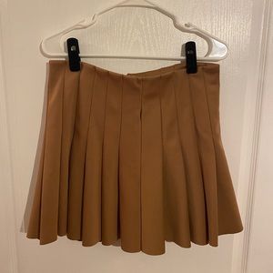 Brown Pleated Skirt